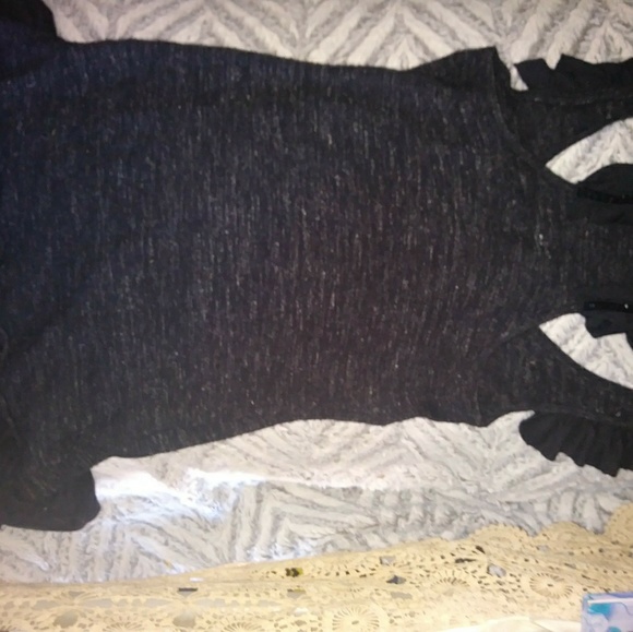 free people beaded ruffle boho sweater dress - Picture 3 of 4